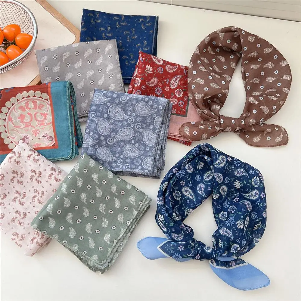 58*58 см хлопковый льняной шарф, квадратный шейный платок для женщин, элитный бренд, галстук для волос, шарф, новый хиджаб, шали, платок, женский