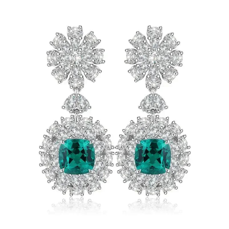 

Pirmiana New Arrival S925 Silver 2.94ct Lab Grown Emerald Earrings Women Jewelry Can Custom Same in 18k 14k 10k 9k Gold