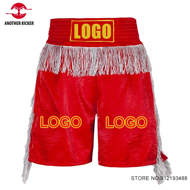 Boxing Shorts Custom Muay Thai Shorts Tassels Women Men Kids MMA Combat Martial Arts Clothing Customized Kickboxing Fight Pants