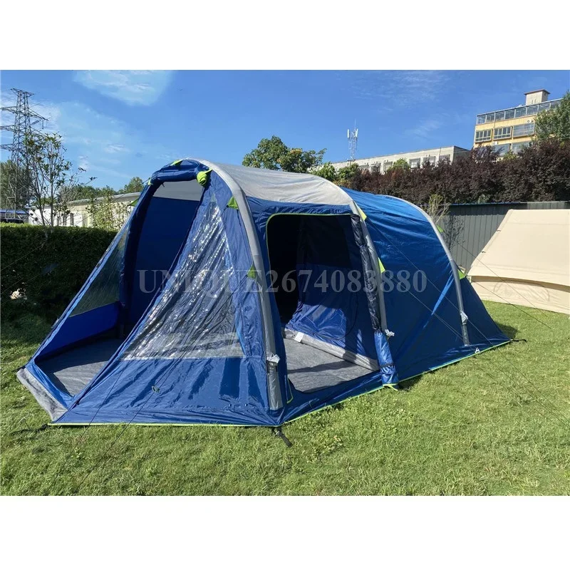 

Waterproof Family Tunnel Tent, Large Inflatable Tunnel Camping Tent, Blue Polyester, Outdoor