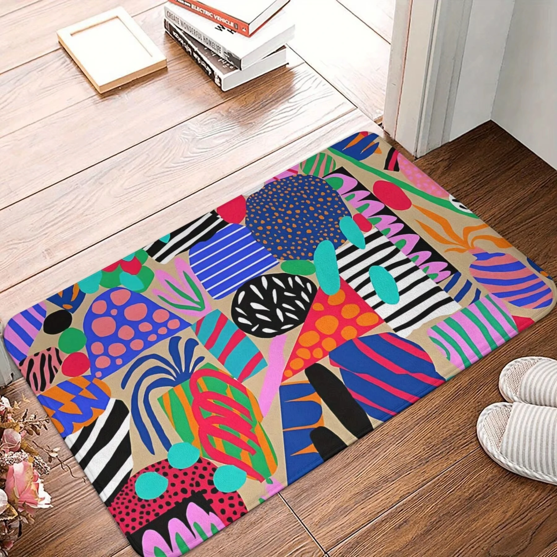 

VIKAMA Colorful and vivid artistic pattern floor mat Suitable for bedroom floor Living room carpet Welcome mat Carpet