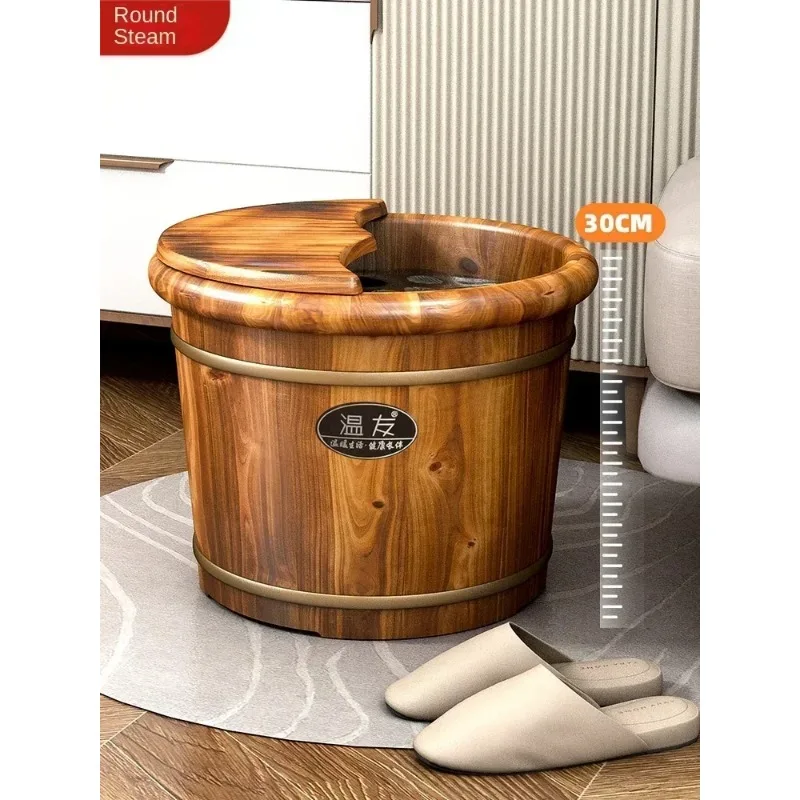 

Foot Soaking Wooden Bucket Solid Wood Bath Calf Wooden Foot Washing Bucket Insulation Wooden Basin Foot Soaking Bucket