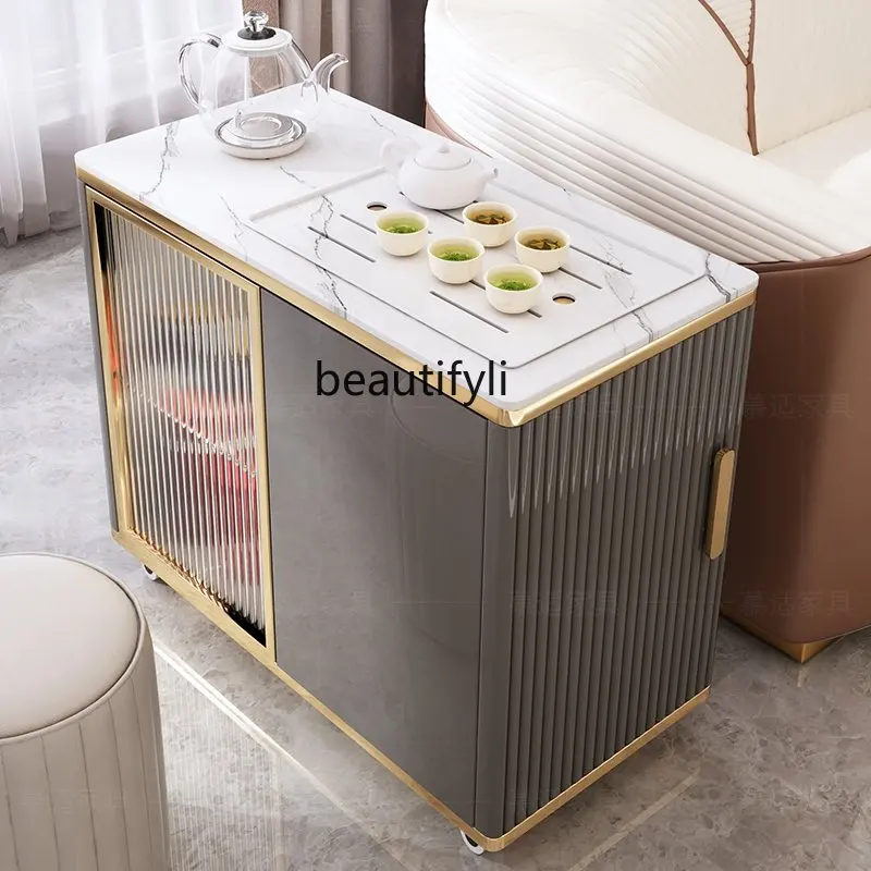 Tea Cabinet Side Table Light Luxury Smart Small Tea Table Mobile Tea Table Tea Machine Side Table Integrated