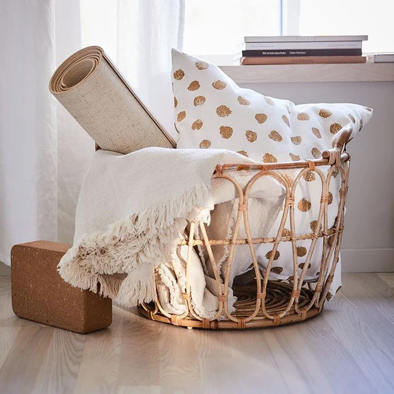 Laundry Basket with Large Capacity, Handmade Vine Weaving, Storage Basket, Environmental Bathroom Storage, Hotel