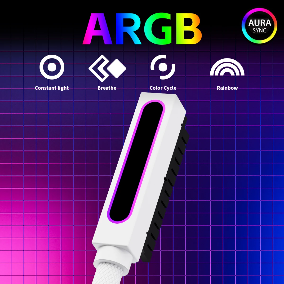 Cavo di prolunga lato sinistro AIJS ATX 24PIN, ARGB 5V 3 pin, connettore maschio-femmina a una linea 18AWG