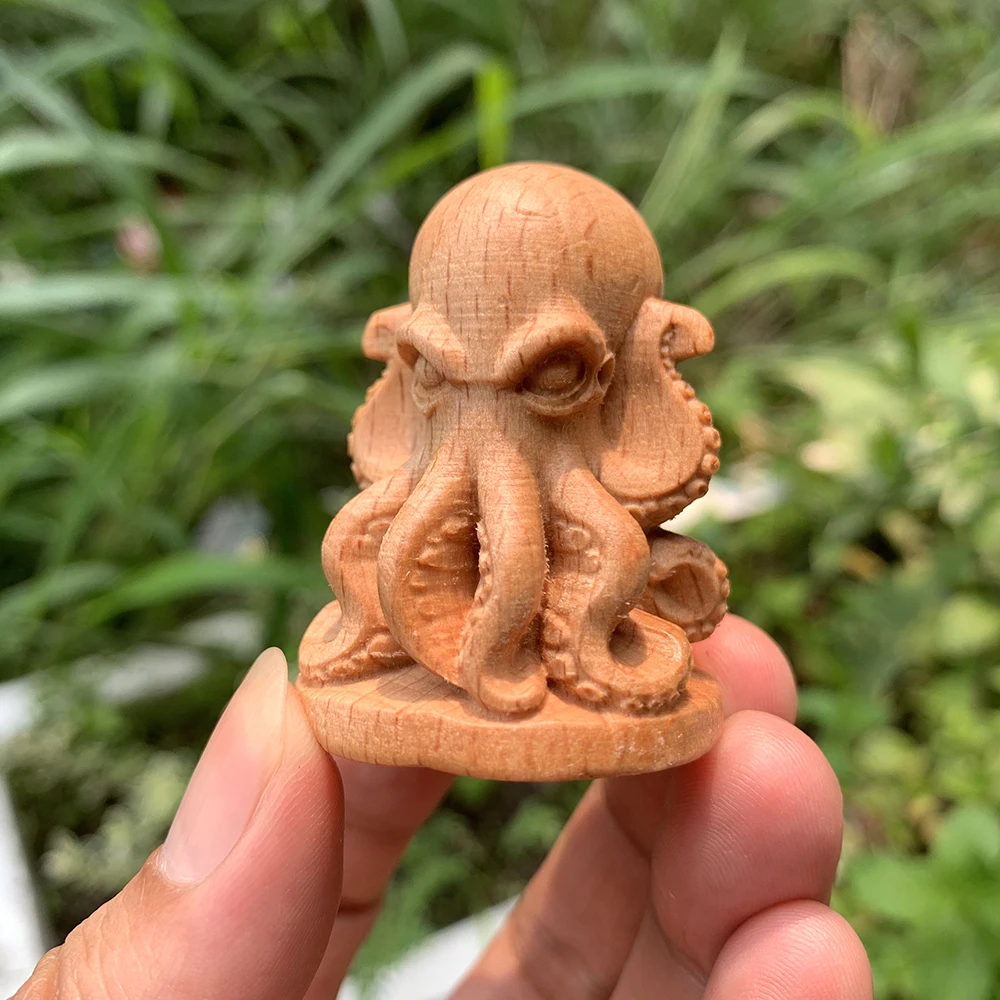 Statua decorativa a forma di polpo in legno, con tema marino, ideale per decorare uffici, case, feste, camere da letto, come regalo per il nuovo anno, come elemento decorativo per centrotavola, come regalo di Natale.