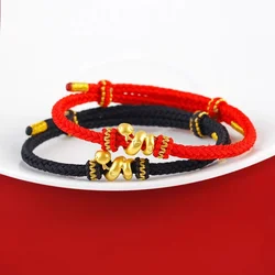 2025 New Year Zodiac Snake Lucky Braided Rope Bracelet Red Thread String Adjustable Bracelets for Womern Men Amulet Jewelry Gift