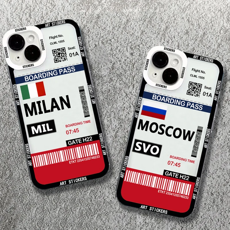 World City Travel Ticket Label Phone Case For Xiaomi Poco F5 X5 X3 Pro Mi 13 12 11 Lite 14 13T 12T Shockproof Soft Bumper Cover