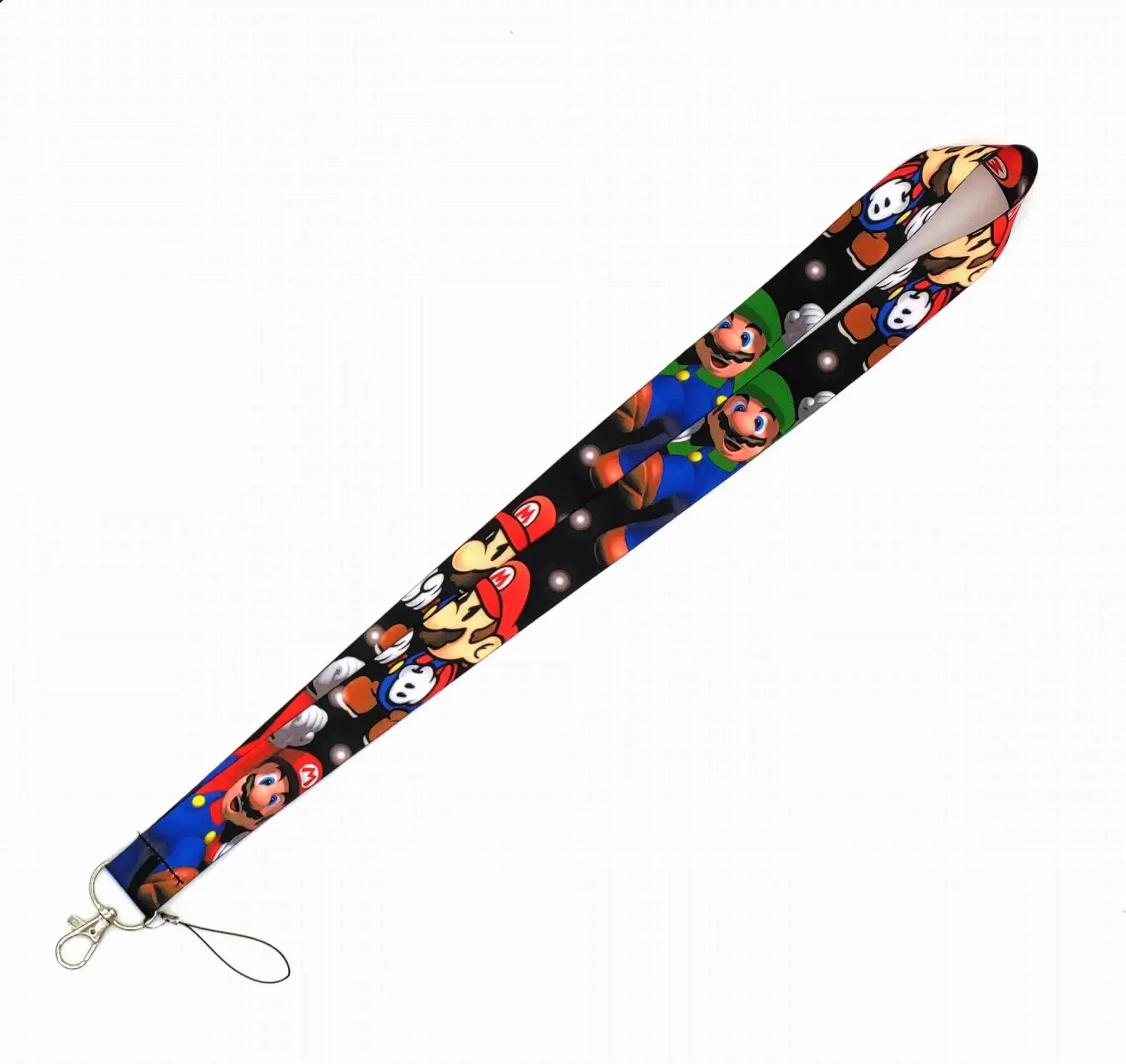 Anime Super Mario Bros Lanyard Luigi Peach Bowser Pattern Portable Camera Phone Hanging Neck Rope Keychain Decorations