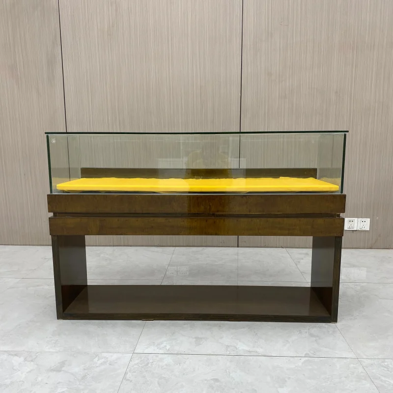 

Customize.Museum-level Cultural Relics Glass Display Cabinet Solid Wood Texture Base Display Stand High-end Exhibits Display