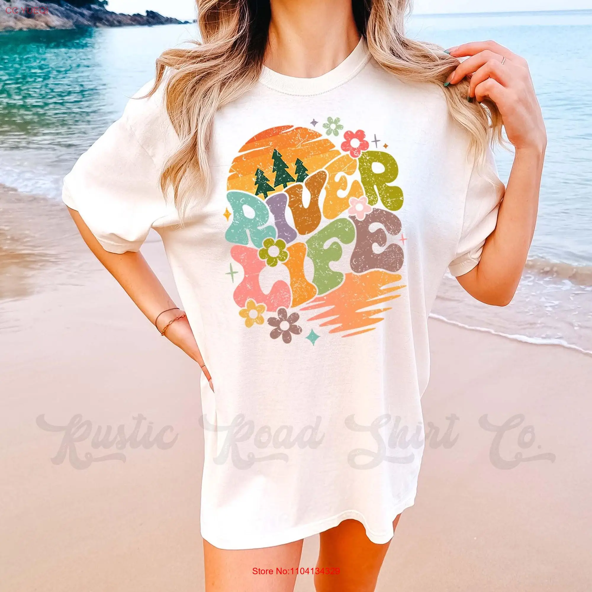 River Life T Shirt Beach Trip Swim Suit Cover Up Fishing Cabin Family Camping long or short sleeves