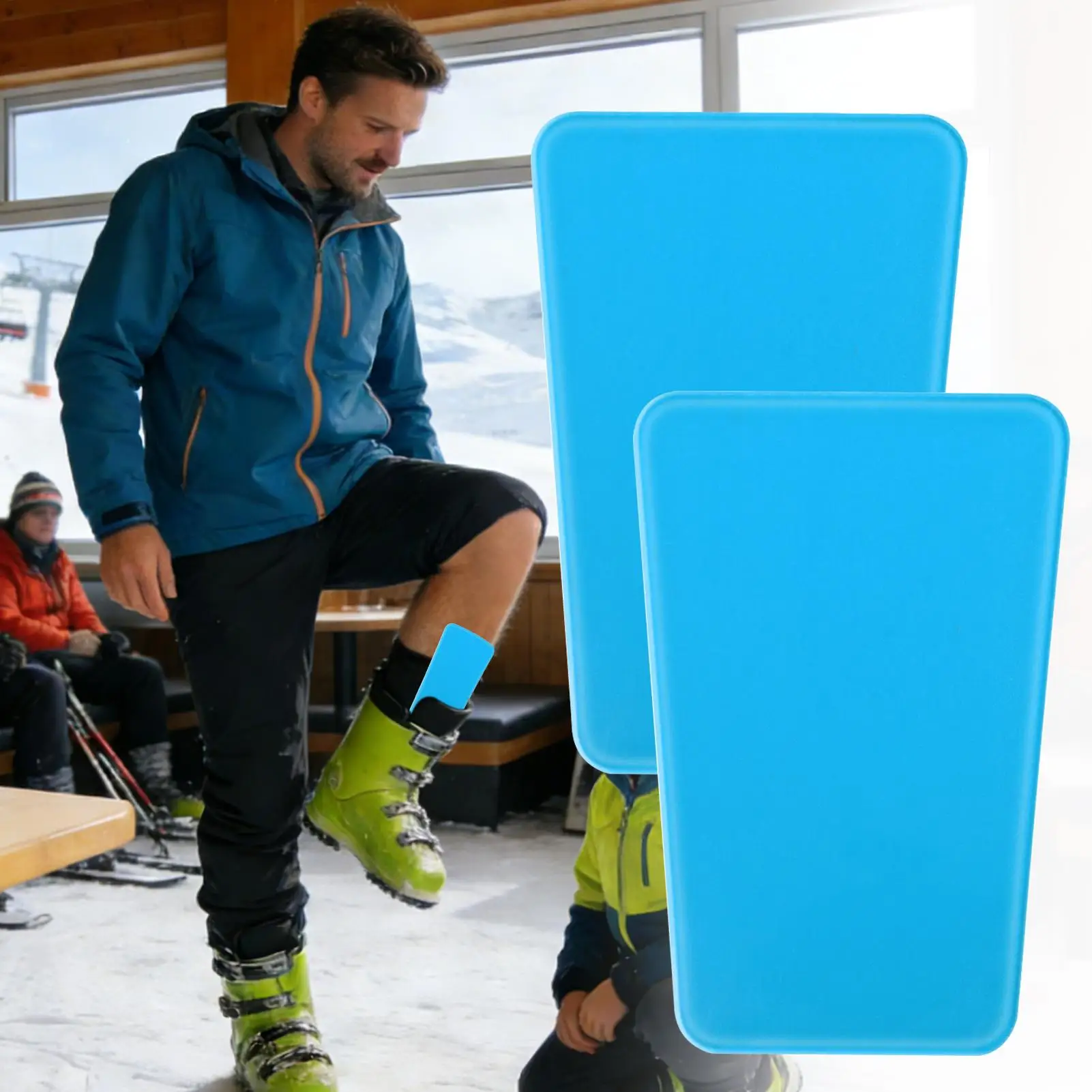 2pcs Reusable Gel Ski Shin Guards Protector Pads Non Slip Elastic Cushion Shin Protection for Snowboarding Skiing Sport Training