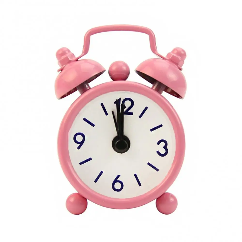 Classic Creative Metal Small Alarm Clock Electronic Retro Digital Analog Mini Round Alarm Clock Desk Decoration Cute Kids Gift