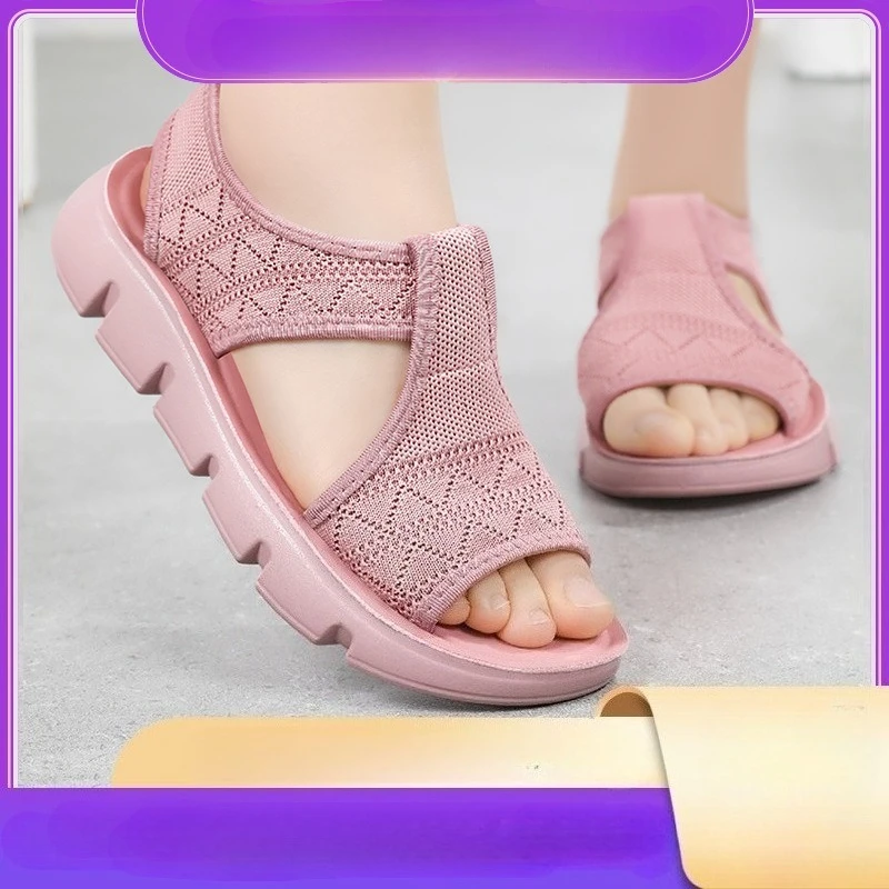 

Summer Women's Sandals Flying Woven Breathable Women Sandals Lightweight Flip-flops for Woman Soft-soled Comfortable Women Shoes