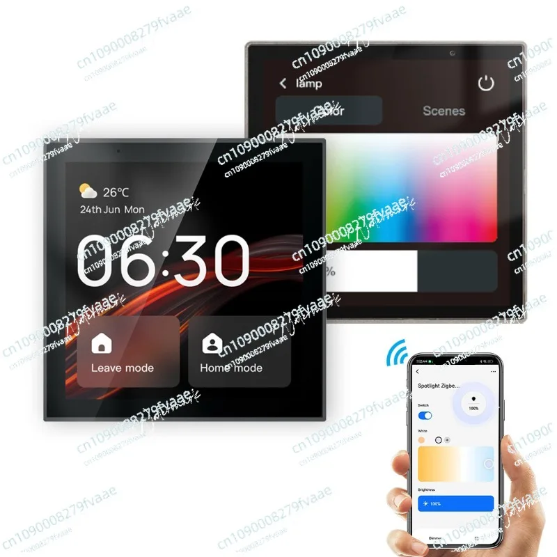 

Portworld Smart Control Panel 4 Inches with Tuya Zigbee Gateway Scene Control Panel Music Play Panel for Smart