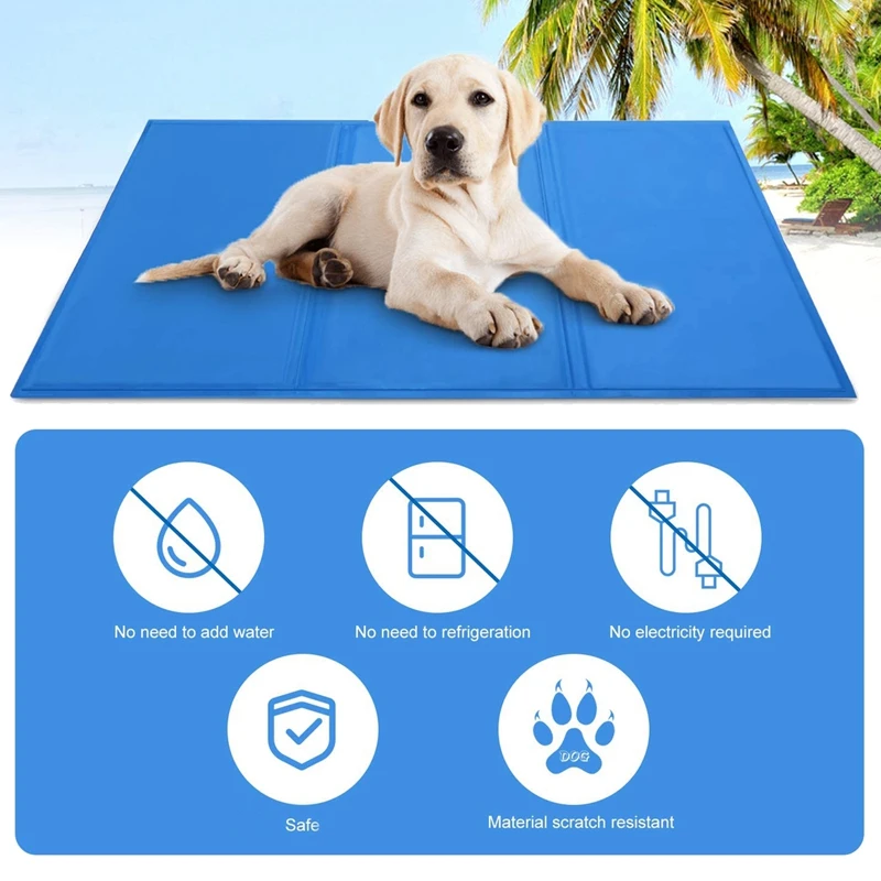 Dog Cooling Mat - 90 X 50 Cm Cooling Mat For Dogs And Cats With , Cold Dog Mat, Cool Dog Blanket For Crates,Dog Kennels