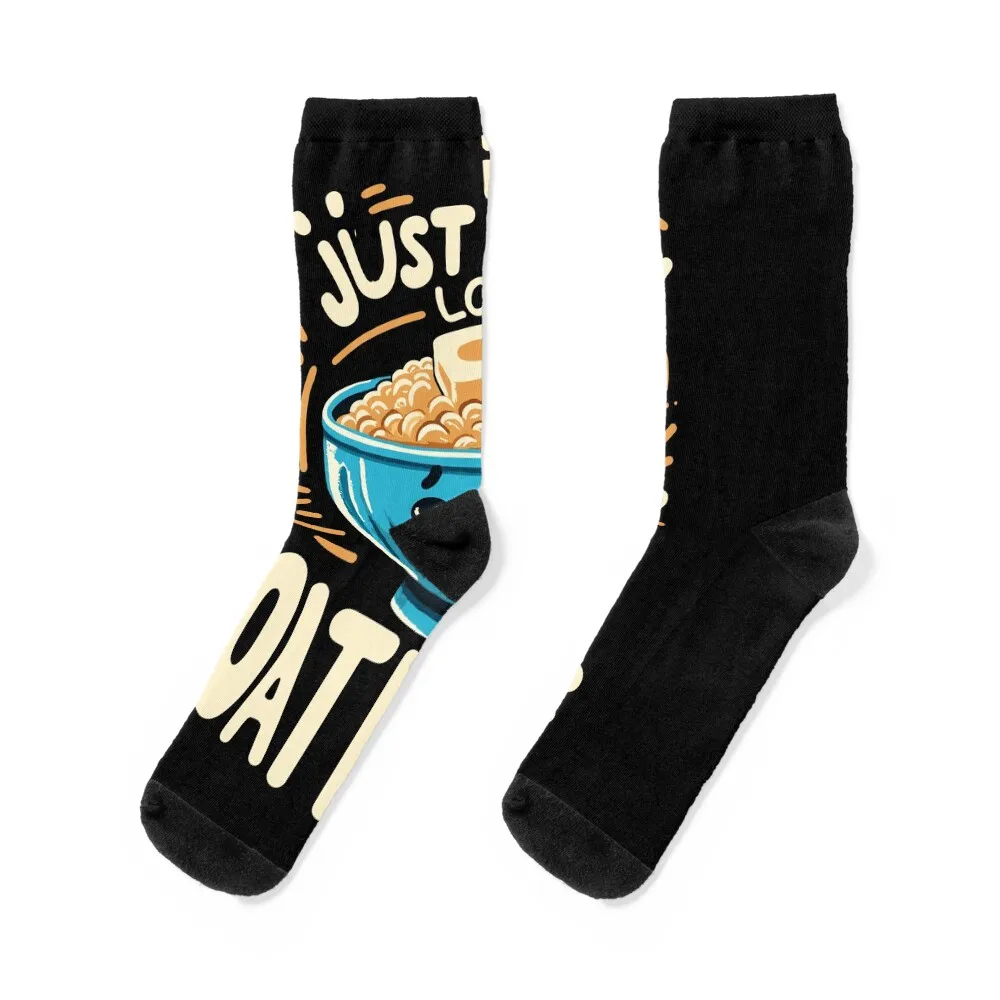 I Just Really Love Oatmeal Funny Breakfast Oatmeal Muffin Day Socks Wholesale new year with print cycling Woman Socks Men's