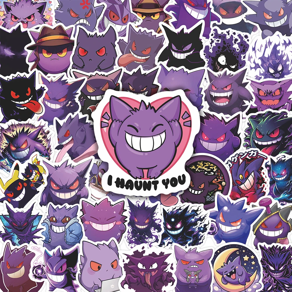 

10/30/47pcs Cute Pokemon Gengar Cartoon Stickers Funny Anime Graffiti Decals Skateboard Phone Notebook Car Graffiti Sticker Pack