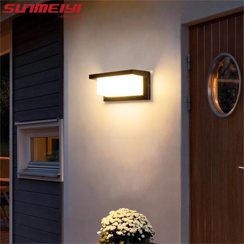 LED Outdoor Wall Lamp Waterproof Garden Courtyard Villa Simple Landscape Lamp Modern Balcony ABS Wall Lamp
