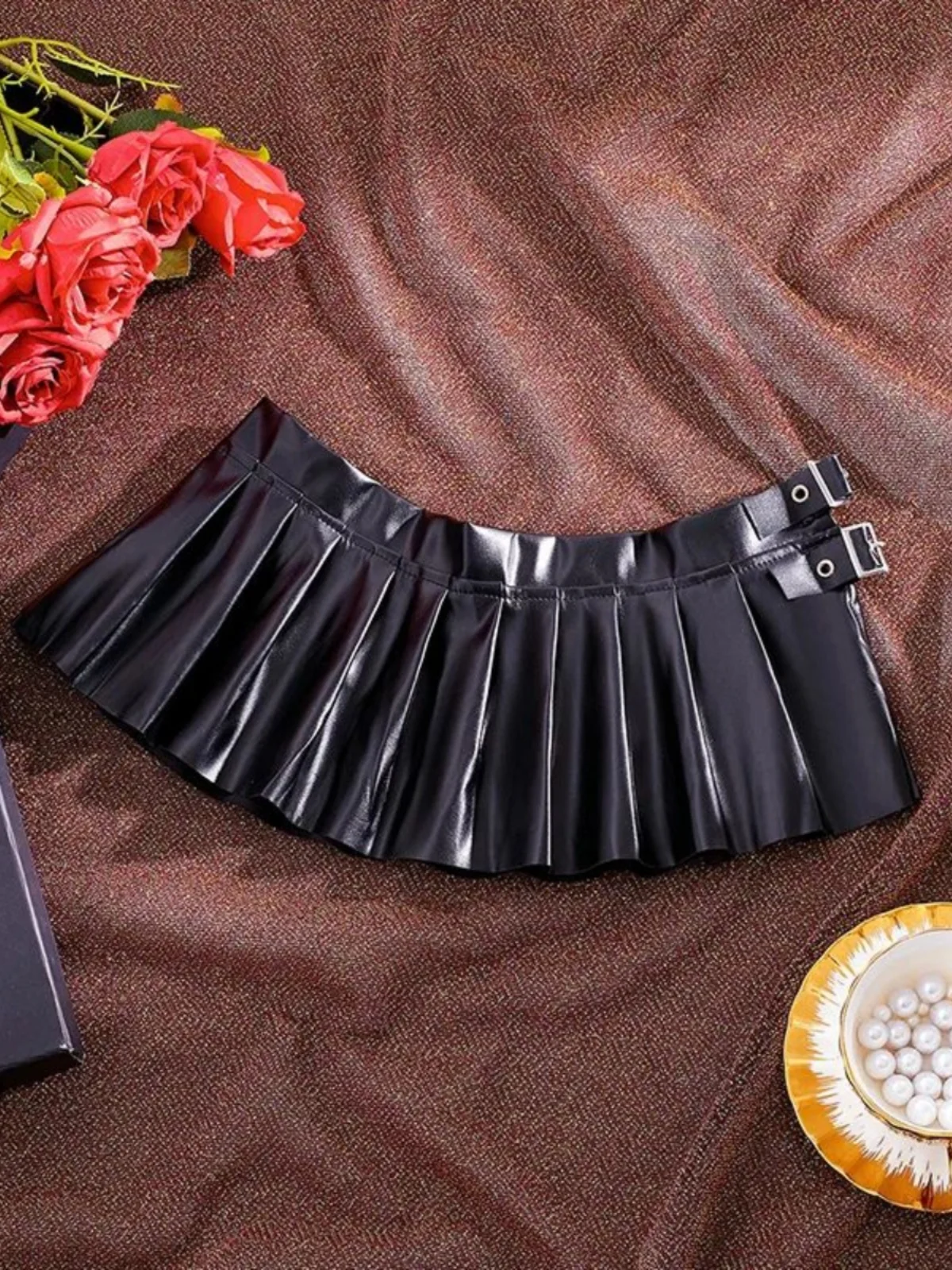 

Женская плиссированная юбка Street Sle однотонного цвета с боковым разрезом, низкой талией, из полиэстера, А-силуэта, с драпировкой