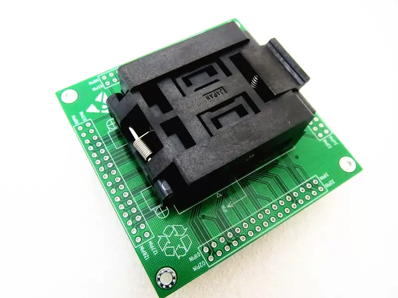 Clamshell IC51-1284-1702 Burn-in Socket, Test Socket, Pro Programming Socket QFP128 with Ground Pole GND+EPAD Socketstest bench