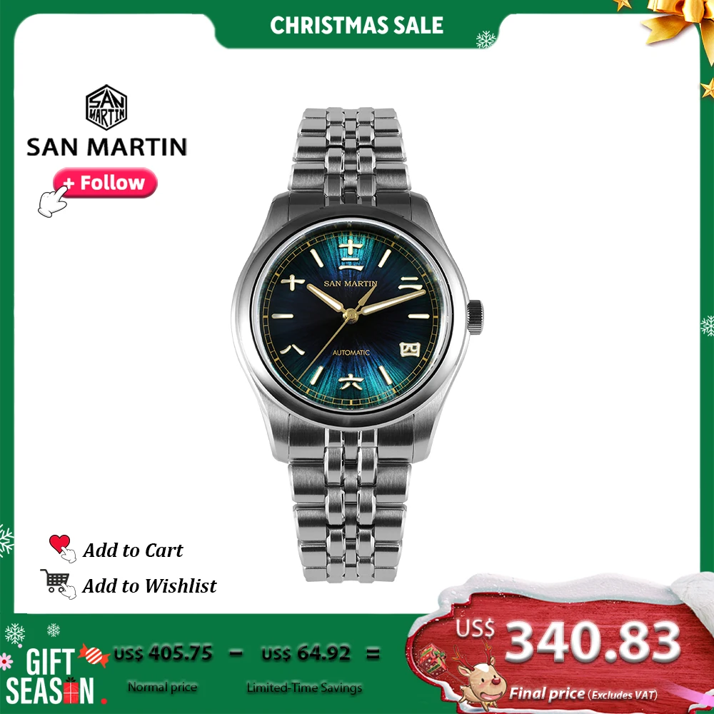 

San Martin New 39mm Men Watch Miyota 90S5 Chinese Original Design JianZhan Gada Mechanical Watches Waterproof Luminous SN0144