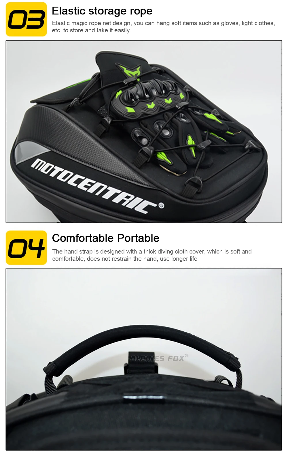 Moto zentrische wasserdichte Motorrad-Heck tasche Multifunktions-Rücksitz tasche Hochleistungs-Motorrad tasche Fahrer-Fallbein-Seiten tasche – Detail 14
