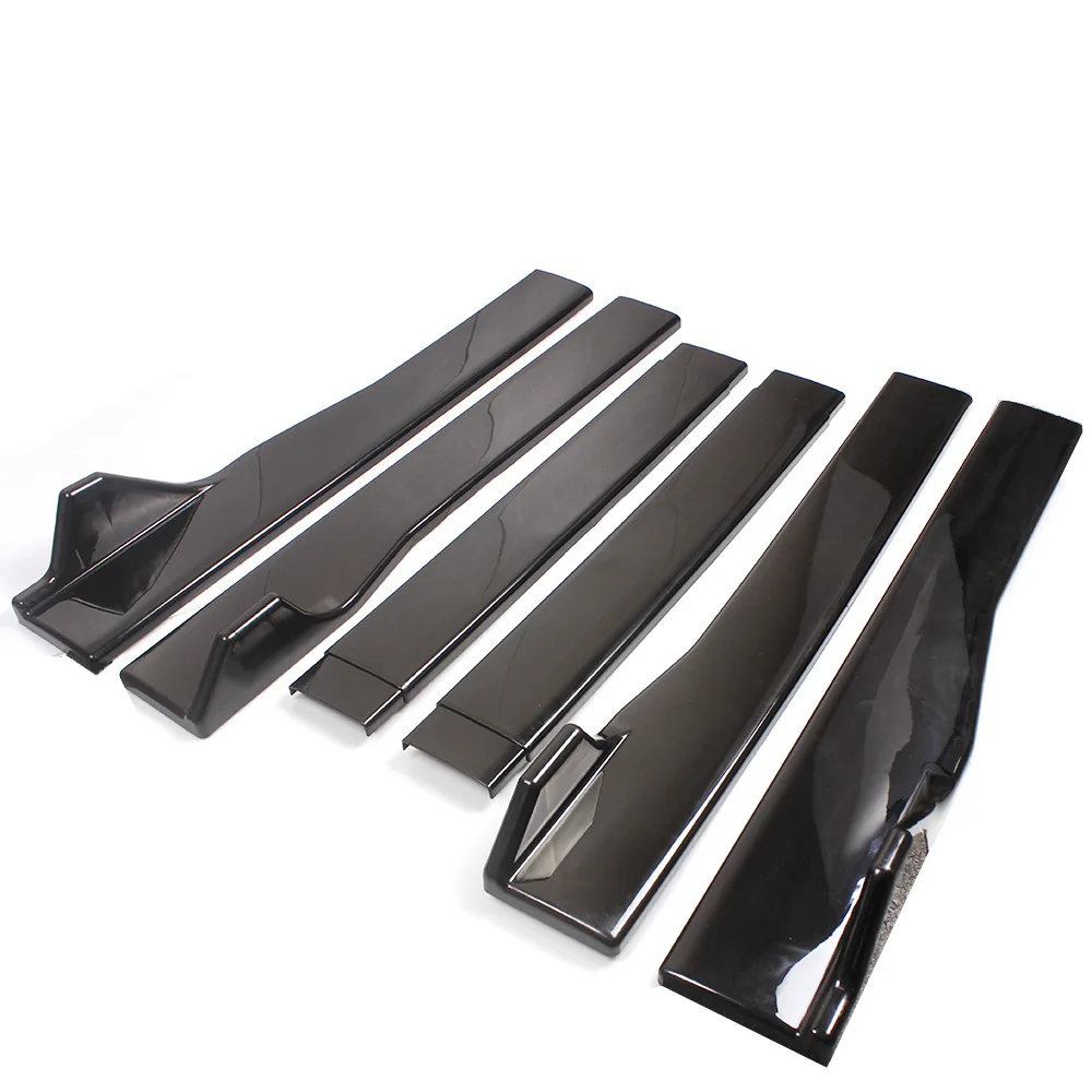 

3-Piece Side Skirts 2.2 Meters, Upgrade Splitter Side Blades, Automotive Aero Kit Side Underbody Spoiler Lip