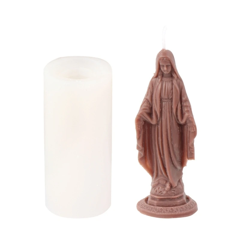 

Standing Virgin Maria Statue Silicone Mold for DIY Handmade Chocolate Decorations Gypsum Soap Mould