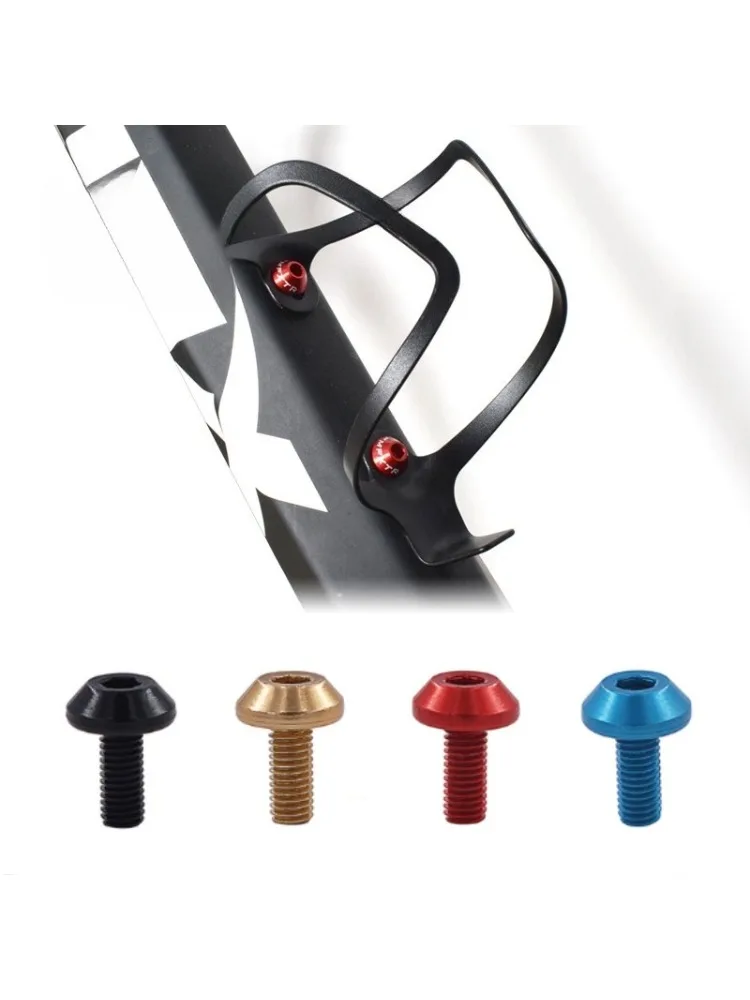AliExpress NONE 4 Pcs Bicycle Water Bottle Cage Bolt Cycling Accessories Kettle Holder Aluminum M5 Screw Handle Bikes Part for MTB Road Bike