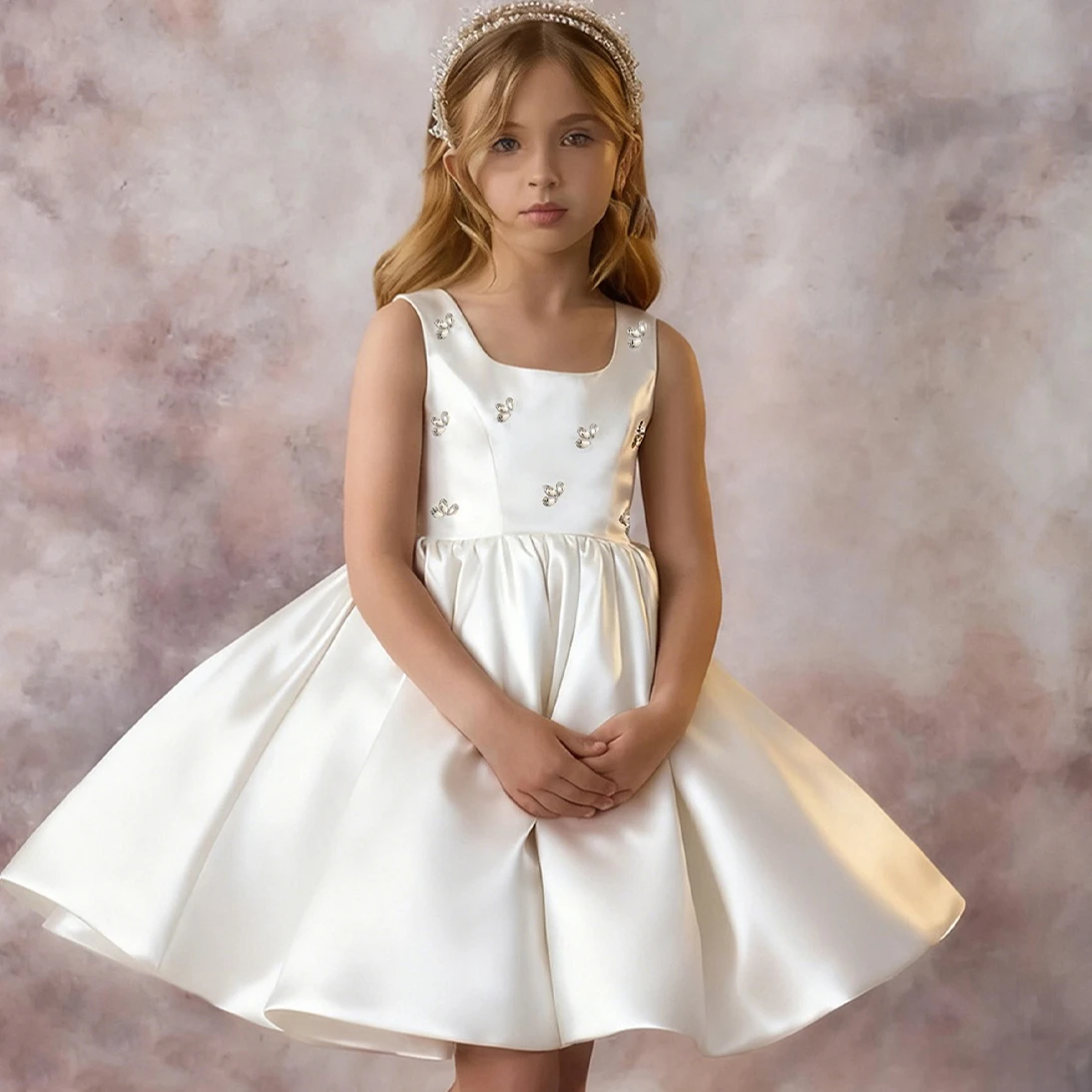 

Girls Dress 2026 Spring and Summer New Children's Clothing Korean Style Girl Baby Gorgeous Diamond Puffy Princess Dress