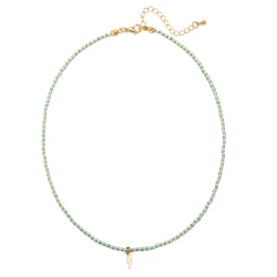 ZMZY Love Lightning Charm Necklaces for Women Men Stainless Steel Miyuki Seed Beads Choker Neck Chains Trendy Jewelry Gift