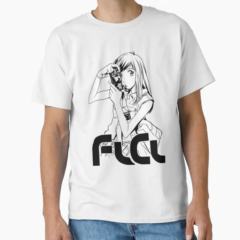 تي شيرت MAMIMI Fooly Cooly FLCL Anime تي شيرت كبير الحجم مطبوع عليه رسومات مانغا Y2k ملابس كارتونية تي شيرت #1