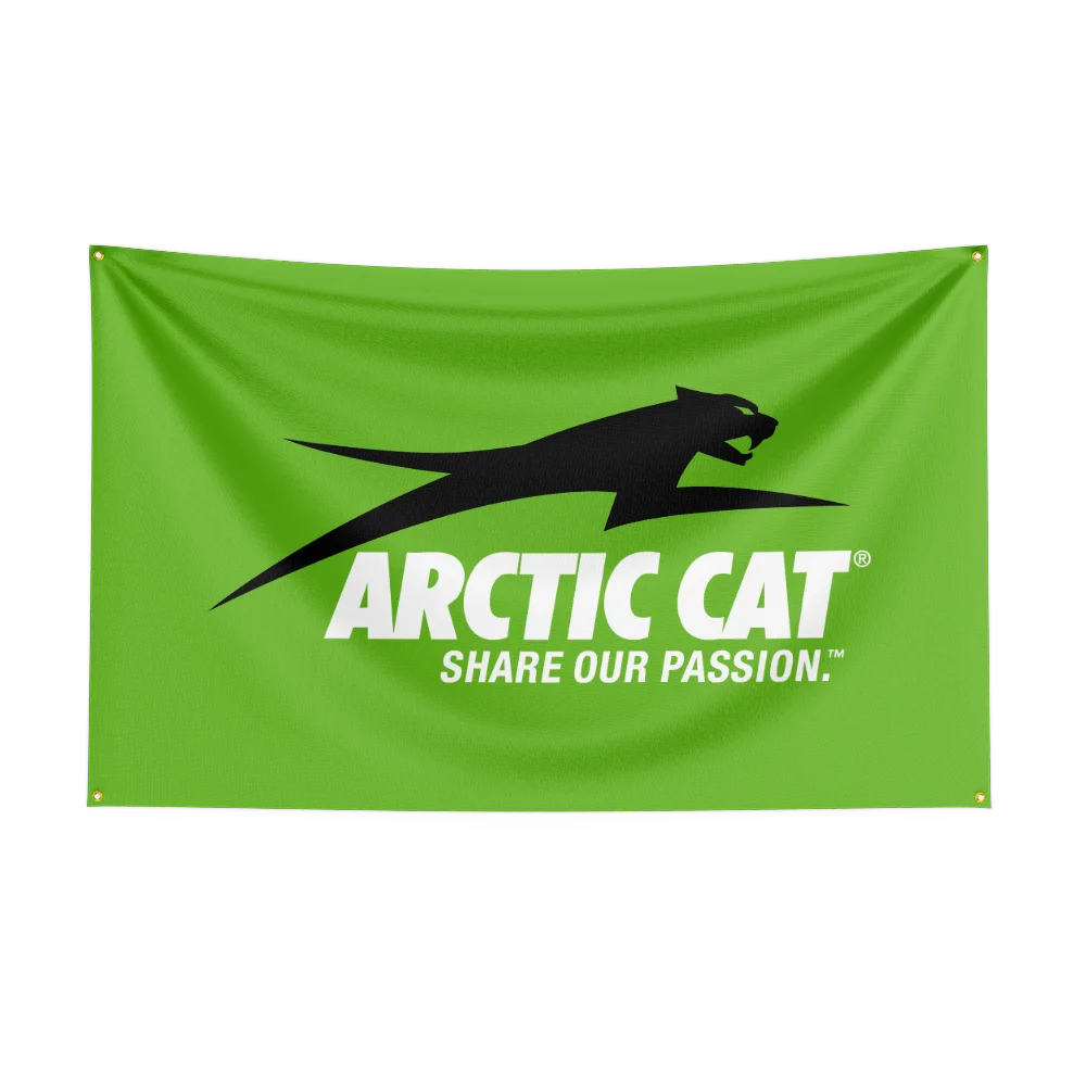 3x5 Ft Retro Arctic Cats Motorcycles Flag Polyester Printed Motorcycle Flags for Room Garage Decor