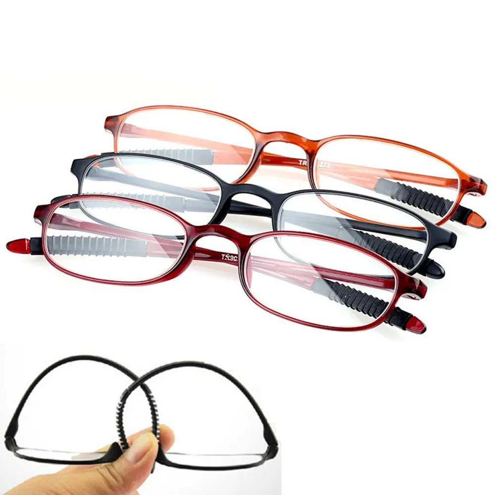 

Flexible Lightweight Reading Glasses adult Black/Red Soft Leg 1Pcs Reader Vision Care Eyewear