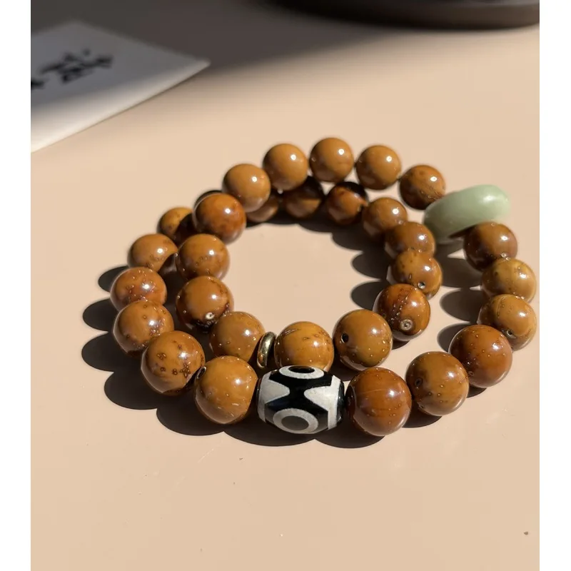 Purple gold mouse bead bracelet light-colored Bodhi prayer , Buddhist decorative beads double-strand