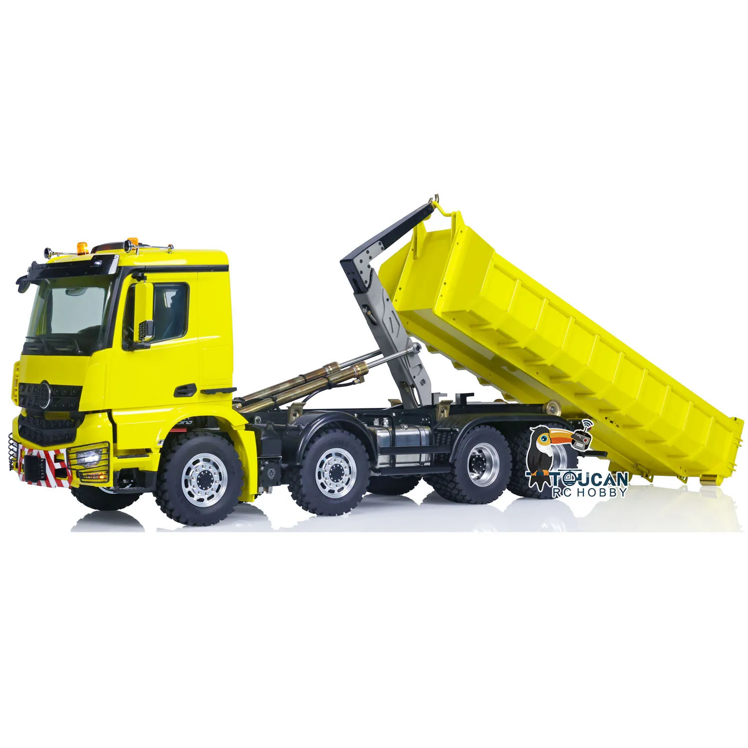 1/14 LESU ไฮดรอลิก RC Full Dumper 8x8 รถบรรทุก RTR รีโมทคอนโทรลรถรุ่น Light เสียงตะขอแบตเตอรี่ประกอบทาสี