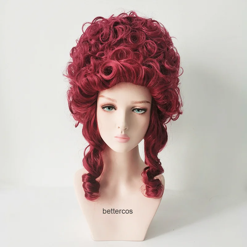 Marie Antoinette Cosplay Wigs Costume Accessory Princess Medium Curly Heat Resistant Synthetic Hair Wig + Wig Cap