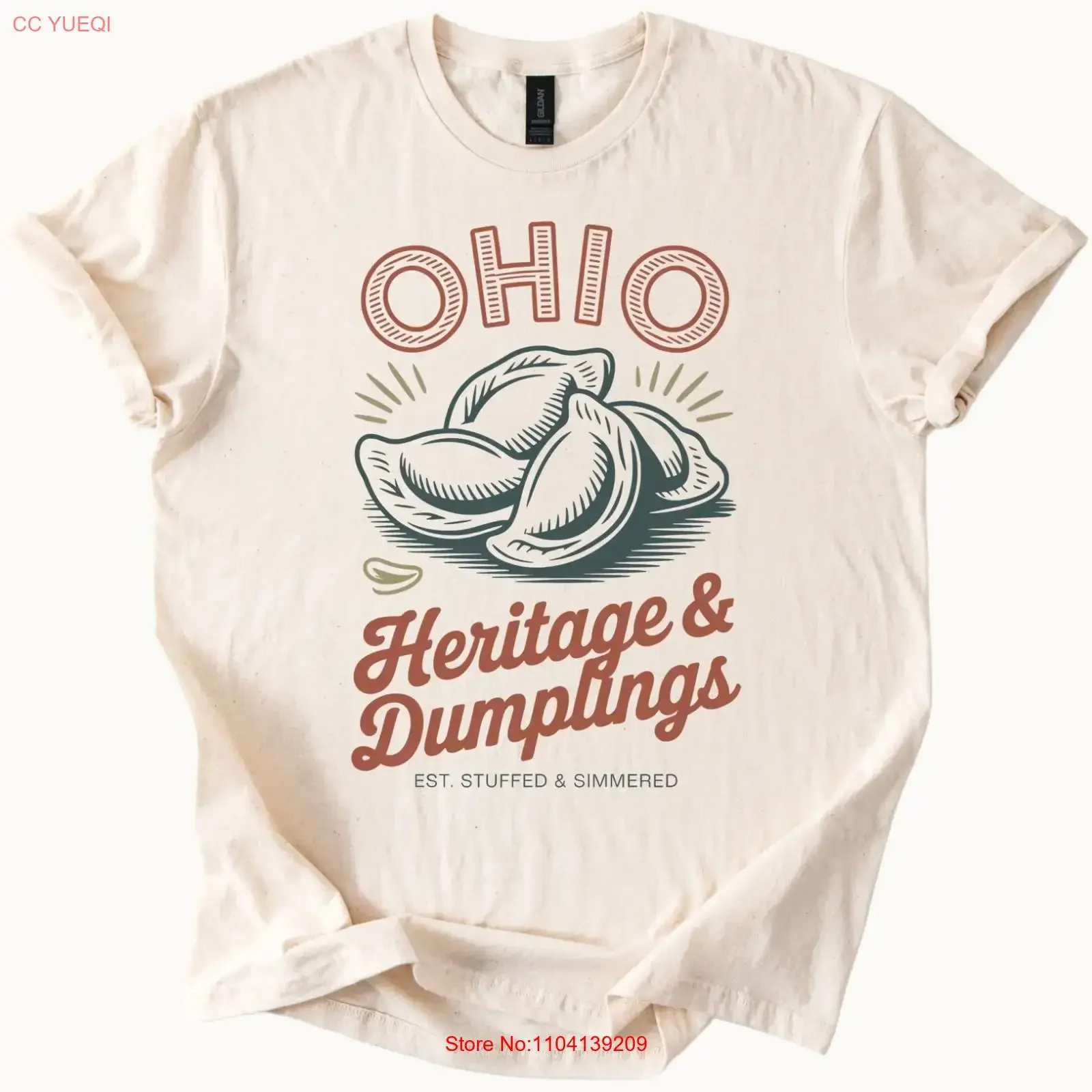 Ohio Heritage and Dumplings T Shirt Stuffed Simmered Food Lover Uniq vintage Washed designer clothes Unisex Casual streetwear