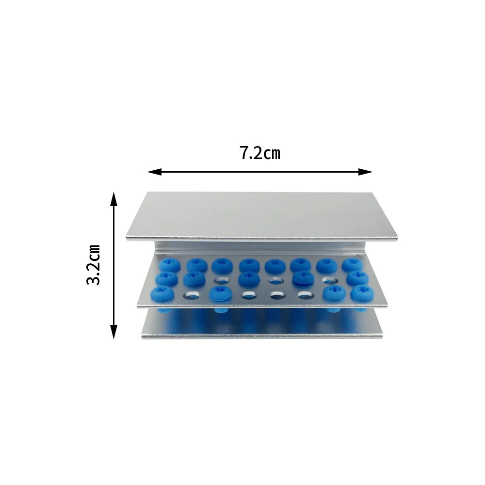 24 Holes Dental Bur Holder With Silicon Autoclave Sterilizer Case Endo File Disinfection Box Block Organizer For High/Low Speed