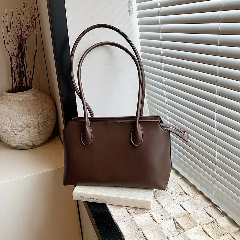 

Fashion Solid PU Shoulder Bag Simple Design Large Capacity Casual Tote Exquisite Handbag 2024 Hot Sale Bags for Women Bolsa