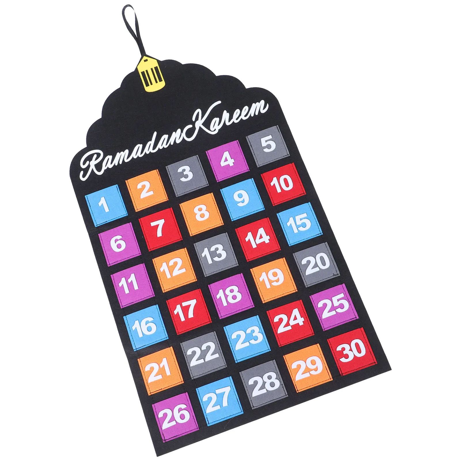 펠트 달력 이드 카운트다운 어드벤트 캘린더 장식 무바라크 테이블 장식품