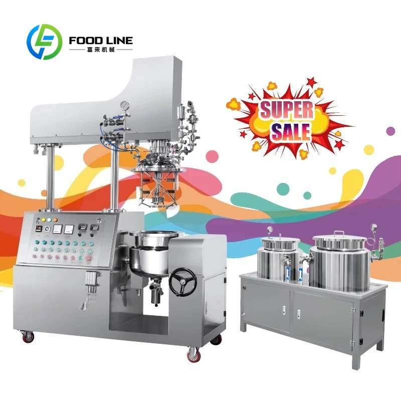 Custom Vacuum Homogenizer Mixer 1000L Stainless Steel Jacketed Tank for Shampoo Body Lotion Detergent Making Cosmetic Equipment
