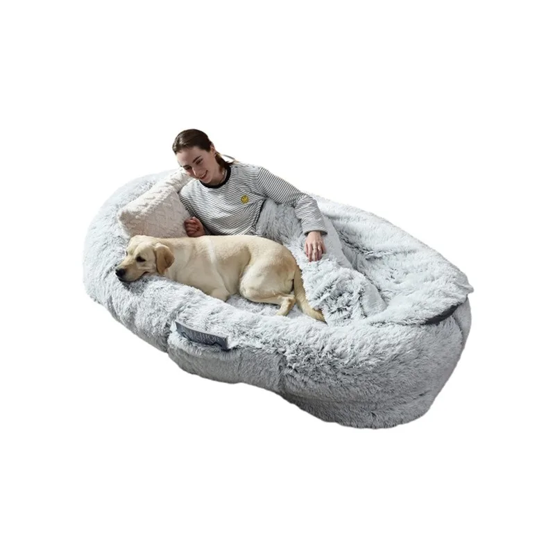 

Human Dog Bed Oversized Pet Sofa Removable Washable Cover Thick Foam Calming Lounge Non Slip Bottom for Adults and Large Dogs XL