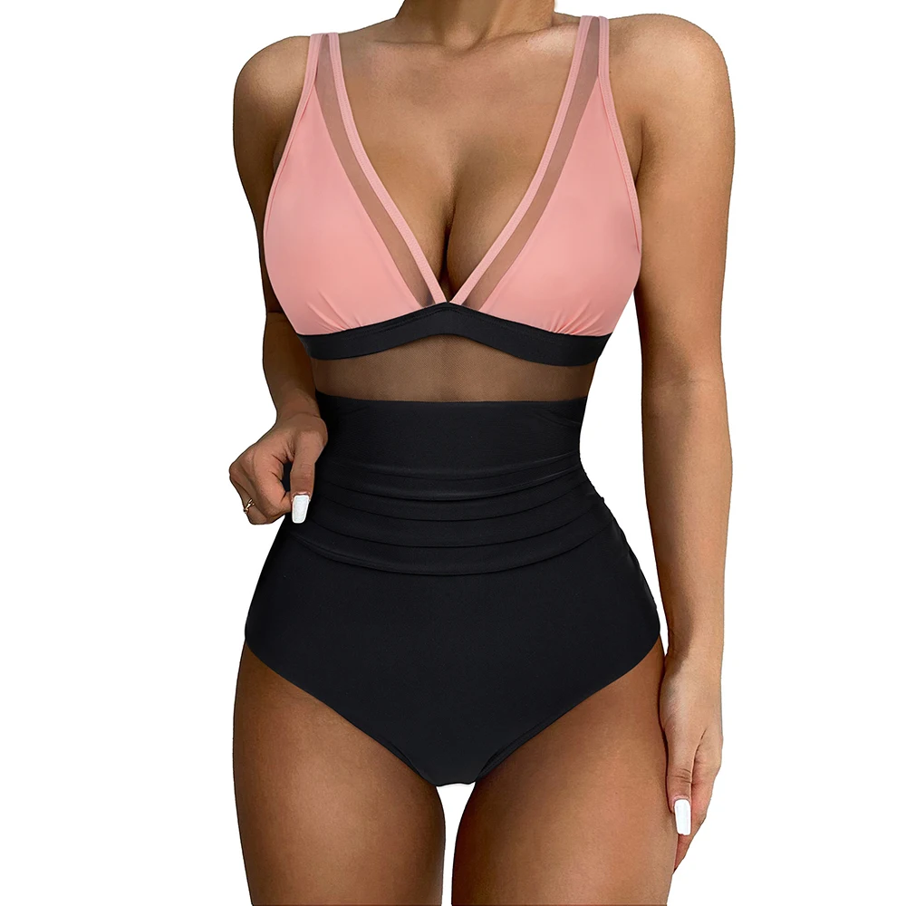 One Piece Swimsuit Women 2024  Hollow Out Bathing Suit Women Tummy Control Halter Swimwear Bikini Woman Push Up Swimsuits Female