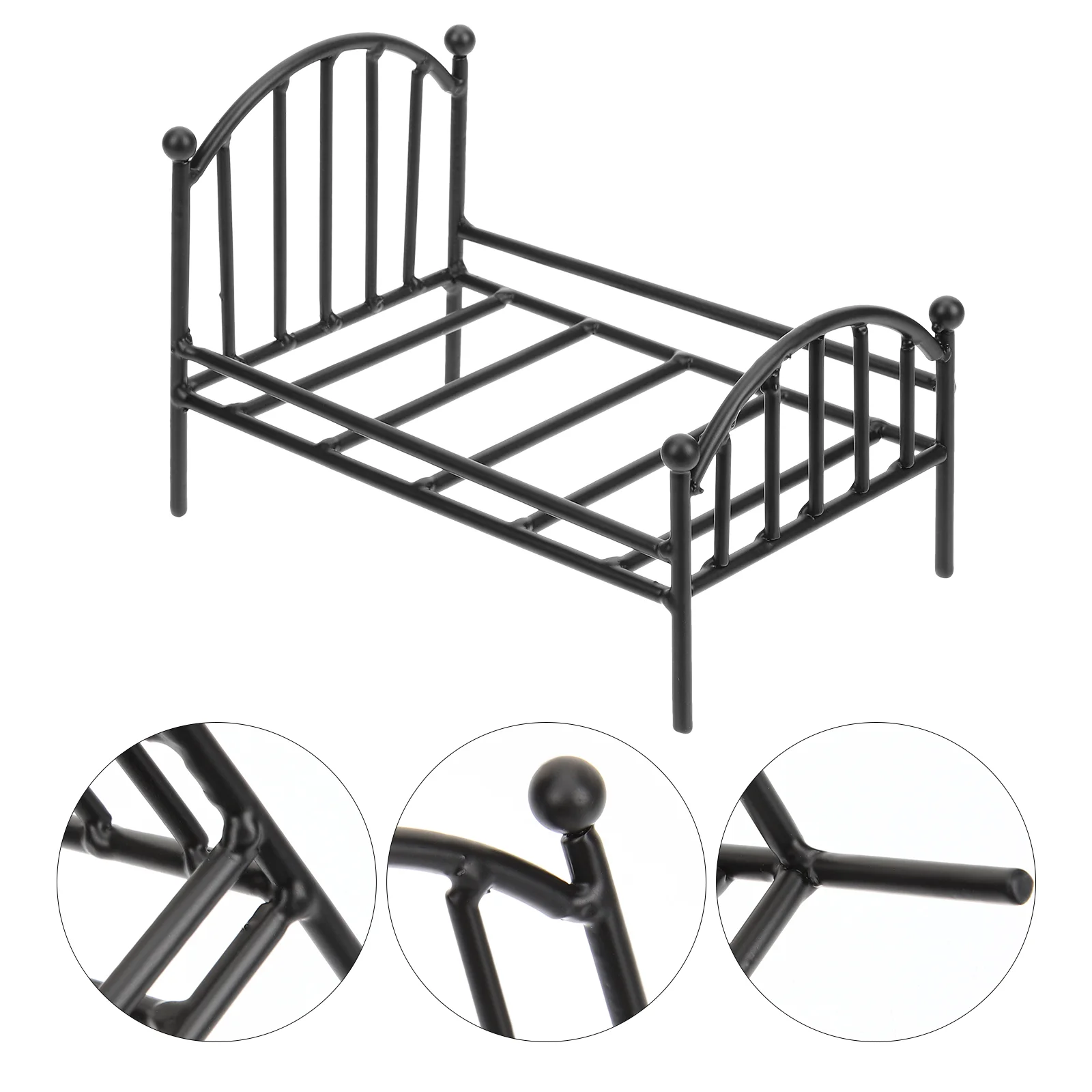 Mini Bed Wrought Iron Potting Stand Vintage Home Decor House Accessories Bedroom Decoration Child Retro