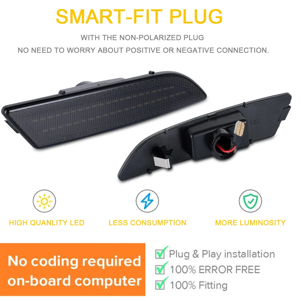 2 قطعة المصد الخلفي LED المدخن الجانب ماركر بدوره مصباح إشارة لكرايسلر كروس فاير 2004-2008 اكسسوارات السيارات تحذير مصباح أحمر