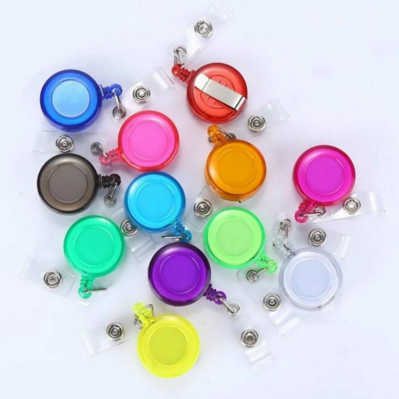 

10Pcs/lot Random Color Retractable Badge Reels for Name ID Tag Clips Pass Work Card Chest Pocket ID Certificate Card Clips