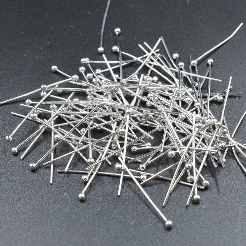 FLTMRH 400pcs 18mm Silver Plated Ball Pins For DIY Jewelry Bracelet Necklace Earring Making Accessories For Jewelry Length