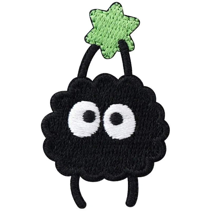 3 Stück Cartoon Schwarze Kugel Bestickte Kleideraufnäher zum Aufbügeln auf Stoff, DIY-Bastelzubehör – Detail 8